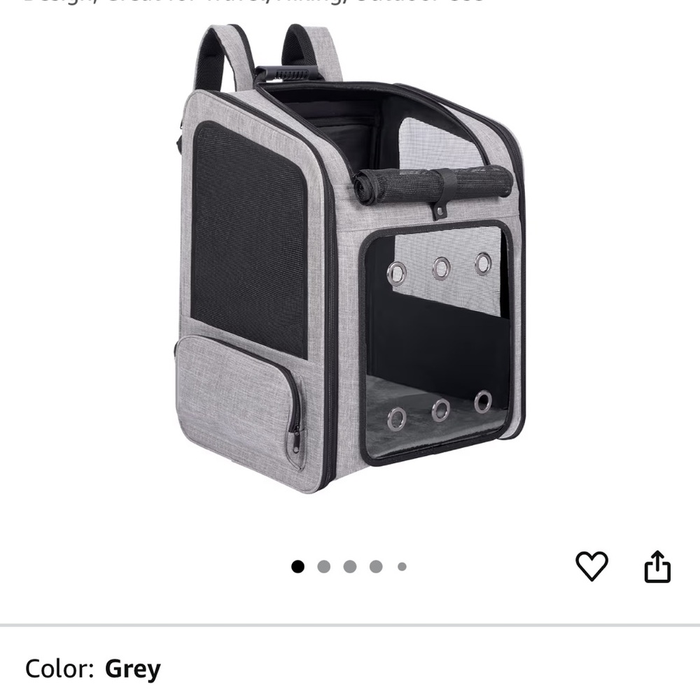 Gray Pet Carrier Backpack